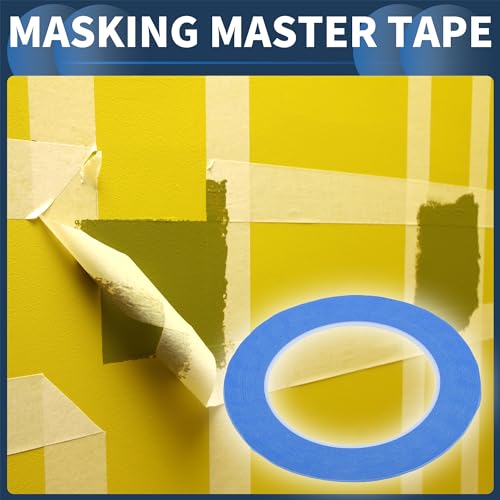 Masking Tape, 0.06 Inches x 32.8 Yards DIY Car Auto Paint Painters Tape Blue, 1 Pc - color: Blue, size: 0.06 Inches x 32.8 Yards