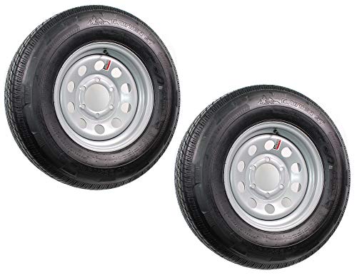 eCustomrim 2-Pack Radial Trailer Tire Rim Assembly ST225/75R15 Silver 6 Lug