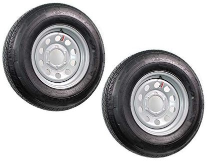 eCustomrim 2-Pack Radial Trailer Tire Rim Assembly ST225/75R15 Silver 6 Lug