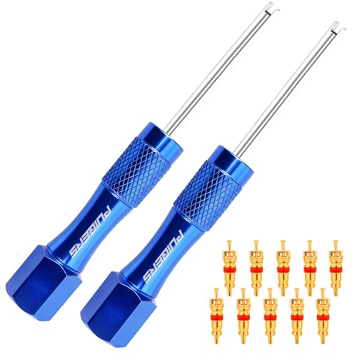 2-Pack Schrader Tire Valve Tool with 10 Brass Valve Cores - size: Schrader 2 PACK+10Cores