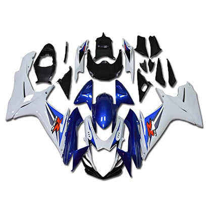 YTL White Blue Full Fairing Fit for Suzuki 2011-2026 GSXR 600/750 - color: 012 White Blue
