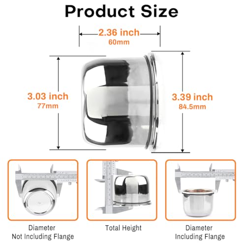 4Pcs 3.03inch Wheel Center Caps for Weld Racing Hub Wheels Rims Chrome Hub Covers (Diameter 3.03 in, Height 2.36 in) - color: Chrome Silver, size: 3.03in Hub Hole, 2.36in Tall