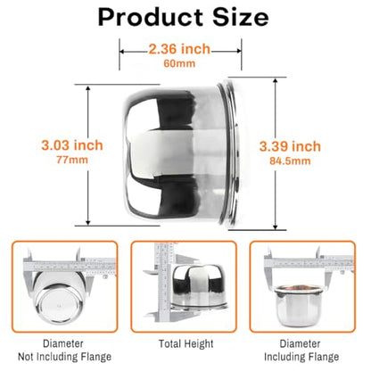 4Pcs 3.03inch Wheel Center Caps for Weld Racing Hub Wheels Rims Chrome Hub Covers (Diameter 3.03 in, Height 2.36 in) - color: Chrome Silver, size: 3.03in Hub Hole, 2.36in Tall