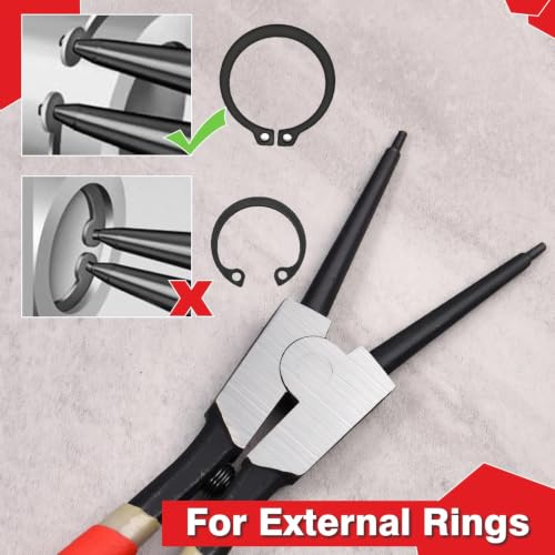 13-Inch Snap Ring Plier Heavy Duty External Straight Jaw - style: 13" External Straight