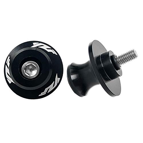 6MM M6 X 1.5 Motorcycle Swing arm Sliders Spools CNC Swing Arm Stand Screws 2PCS for Yamaha YZF R1 R3 R6 R25 R125 R6S 600R 750R (Black) - color: Black