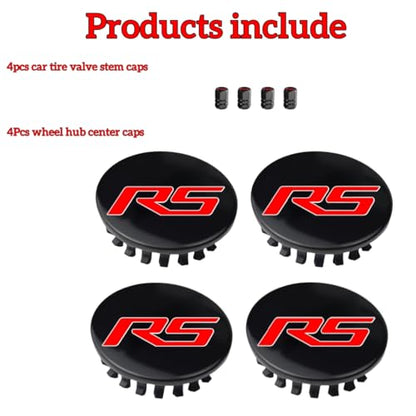 4PCS RS 59mm Wheel Center Cap Hub Cover Compatible with Chevy 59mm(RS1) - color: RS-1