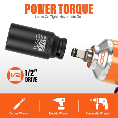 1/2" Drive Impact Socket Set, 35 PCS Shallow (8mm-32mm) & Deep (10mm-32mm) - size: 1/2" Deep&Standard 35pc