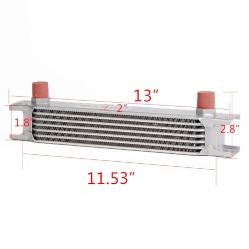 G-PLUS AN10-10AN Universal 7 Row Racing Engine Transmission Oil Cooler - color: Silver, size: 7 Row AN10