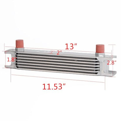 G-PLUS AN10-10AN Universal 7 Row Racing Engine Transmission Oil Cooler - color: Silver, size: 7 Row AN10