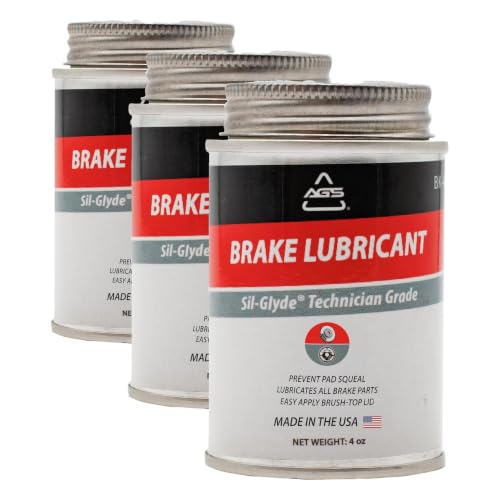 AGS Automotive Solutions 4oz Brush Top SIL-Glyde Silicone Brake Grease - Premium Brake Caliper Grease and Brake Lubricant for Optimal Performance and Longevity (Pack of 3) - size: 4oz (Pack of 3)