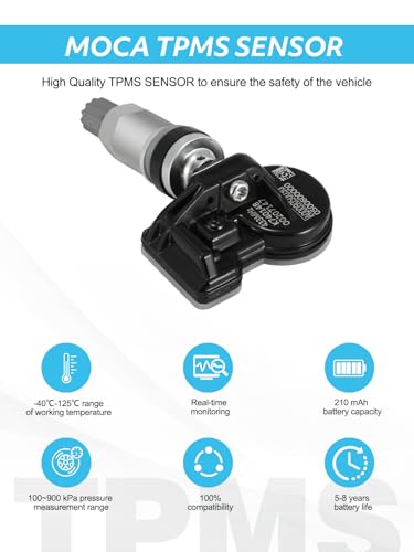 TAUTOY upgrade Set of 4 TPMS Tire Pressure Monitoring System Sensor 433MHz Compatible with 2007-2016 Mercedes-Benz A Class B Class C Class CL Class CLA Class CLK Class Replaces A0009051804 A0009050030
