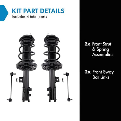 TRQ Front Suspension Kit Complete Strut & Coil Spring Assembly Sway Bar - style: PSA27869