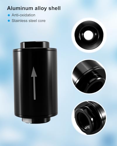 3.5" Length Inline Fuel Filter 100 Micron with 6AN 8AN 10AN Adapter