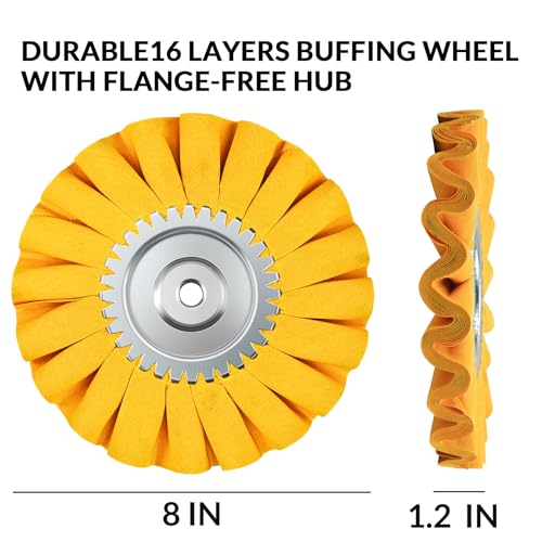 10" S-Shape Airway Buffing Wheel with One-Piece Hub（Medium） - color: Medium Polishing