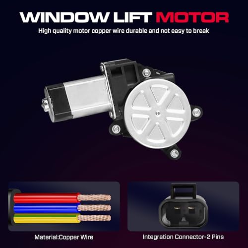 Front Passenger Side Power Window Regulator with Motor (2 Pins) Fit for 2001-2006 Chevrolet Silverado 1500 3500, Avalanche Suburban GMC Sierra 1500 2500 3500 Yukon XL Cadillac Escalade, 741-645 - size: Front Passenger (RH)
