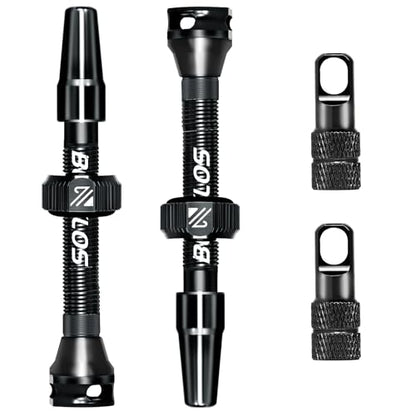 BUCKLOS Tubeless Presta Valve Stem 40/44/55/60/65/80/100mm - color: BLACK