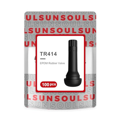 SUNSOUL TR414 Brass Stem EPDM Rubber Snap-in Tire Valve Stems for 0.453 Inch 11.5mm Rim Holes, Pack of 100pcs Valves - color: TR414-100pcs