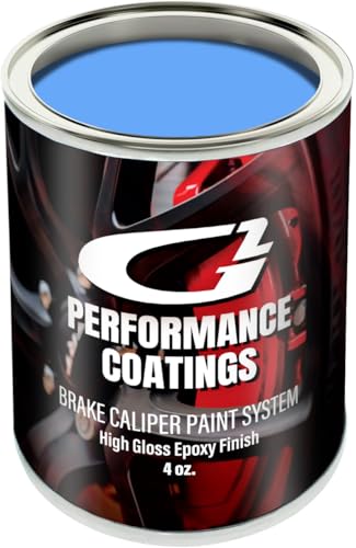 G2 High Temperature Brake Caliper Paint Kit - High Gloss, Wear and Heat Resistant, Epoxy Paint System - Dries Hard, No Flaking or Fading Hawkins Blue - color: Hawkins Blue
