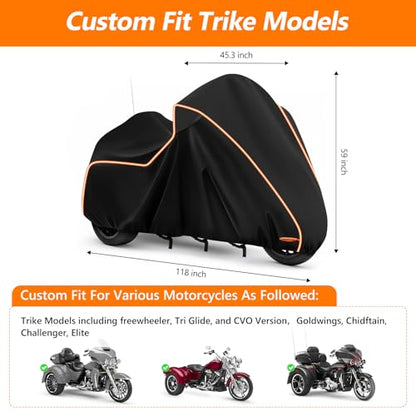 Motorcycle Cover for Harley Trike Freewheeler 2009-2025 - size: for Trike Models Freewheeler
