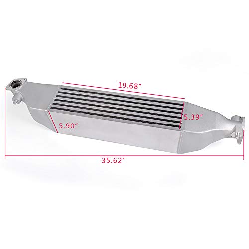 G-PLUS Front Mount Turbo Preformance Intercooler Compatible With 2016-2018 Honda Civic 1.5L +16HP Bolt On FMIC Upgrade Intercooler Replacement Silver - color: Sliver, size: 2016-2018 Honda Civic
