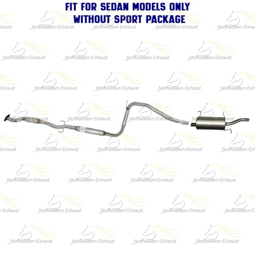 Exhaust Resonator Pipe & Muffler System Kit Compatible with Mercury Tracer 1997-1999 2.0L | Stainless Steel | Northeastern Exhaust | Includes Gasket, Clamps and Bolt Kit | Direct-Fit Replacement
