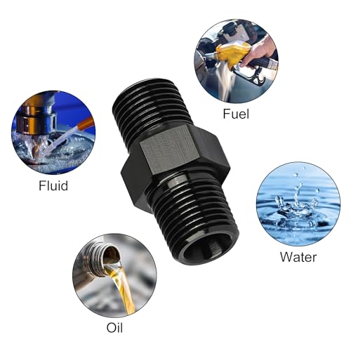 EVIL ENERGY 1/8" NPT Male to 1/8" NPT Male Thread Coupling Equal Hose Fitting Adapter Black Aluminum - size: 1/8 NPT