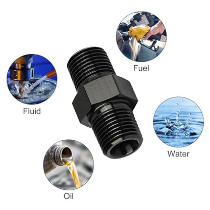EVIL ENERGY 1/8" NPT Male to 1/8" NPT Male Thread Coupling Equal Hose Fitting Adapter Black Aluminum - size: 1/8 NPT