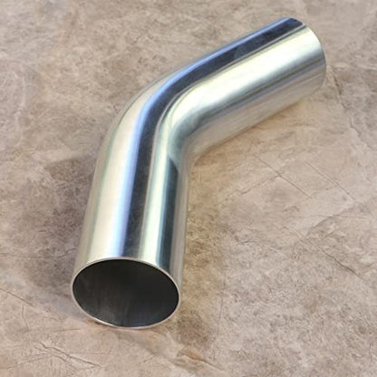 2" (51mm) OD 45 Degree Aluminum Elbow Pipe Intercooler Pipe Air Intake Tube, 1.5D Radius, Aluminum Alloy Tube High polished - color: 45 Degree, size: OD 2" (51mm)