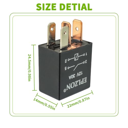 4 Pin 12V 30A SPST Relay High Performance Multi-Purpose Waterproof Stable Relay for Auto Universal Replacement Accessories(Pack of 4pcs) - size: 4 PIN 4PCS