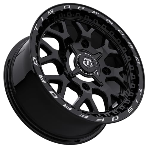 TIS UTV 558BML 15X7 Gloss Black w/Mchned Lip Logo - 4X137 Bolt Pattern, +10 Offset, Hub Bore 110.18mm - color: Gloss Black w/Mchned Lip Logo, size: Size: 15X7 | BP: 4X137 | Offset: +10