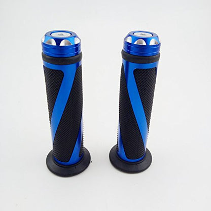 Universal Motorcycle Rubber Gel Handlebar Hand Grips for 7/8" Bar End Handle Bars Sports Bikes - color: Blue