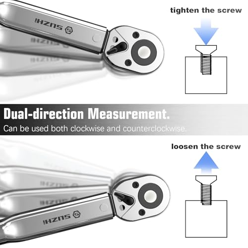 SuZhi 3/8 Inch Drive Click Torque Wrench 10-80 ft.lbs/13.6-108.5 N.m, 14'' Length, High Accuracy for Car & Motorcycle, Spark Plug, Oil Change, Intake Manifold
