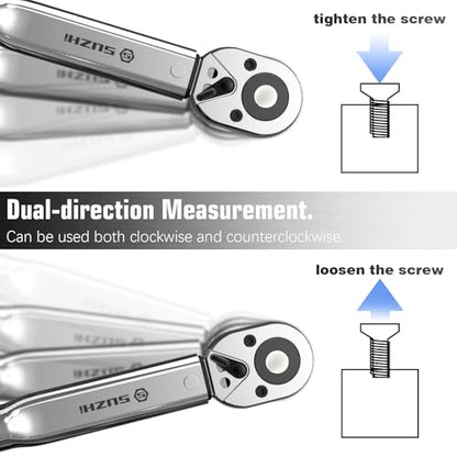 SuZhi 3/8 Inch Drive Click Torque Wrench 10-80 ft.lbs/13.6-108.5 N.m, 14'' Length, High Accuracy for Car & Motorcycle, Spark Plug, Oil Change, Intake Manifold