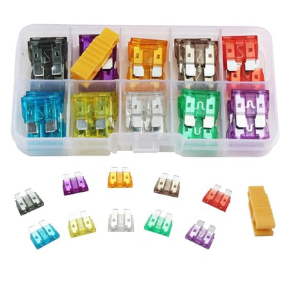 51 Piece Mini Blade Fuse Assortment Kit - size: 51PCS