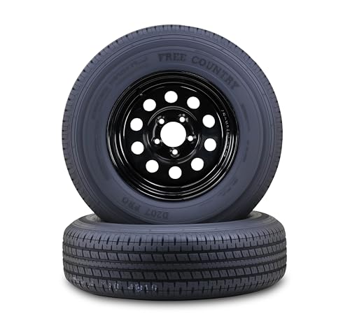 Free Country Trailer Tire Wheel ST205/75R14 8-Ply 105N 5X4.5" Black Mod Pk2 - size: ST205/75R14 /5x4.5