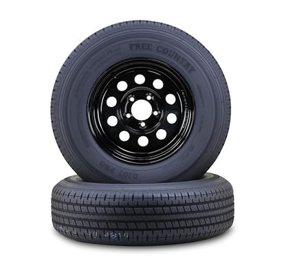 Free Country Trailer Tire Wheel ST205/75R14 8-Ply 105N 5X4.5" Black Mod Pk2 - size: ST205/75R14 /5x4.5