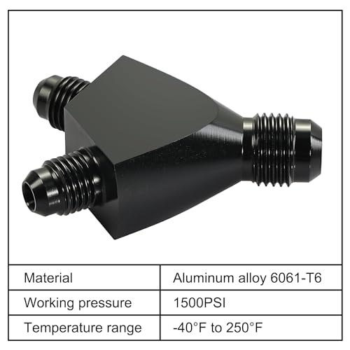 EVIL ENERGY 6AN to 4AN 4AN Y Block Flare Fitting Adapter Union Splitter Black - size: 6AN to 2 × 4AN