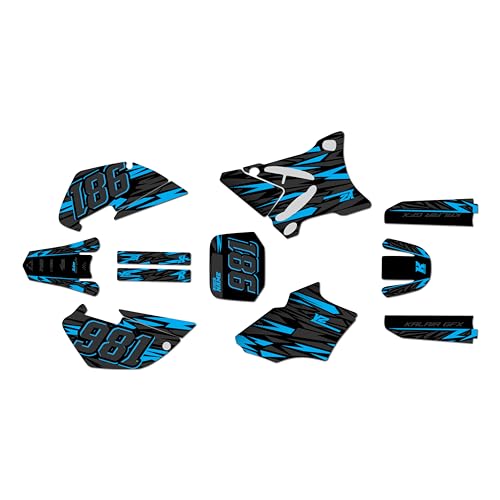 Graphics Kit for Yamaha YZ85 (2002-2014) Twitch Series Cyan 21 Mil-Dirt Bike Custom Racing Graphics Decals Stickers Kit, no-Plastics - color: Cyan, size: 21 Mil - Pro Edition