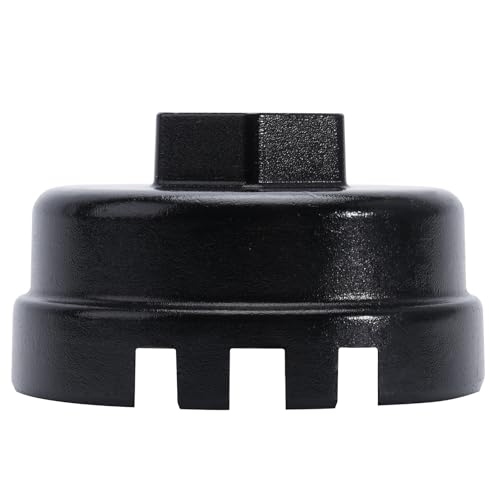 64mm 14 Flutes/6 Slots Oil Filter Cap Wrench Removal Tool Socket Compatible with Toyota, Lexus, Prius, and Scion Vehicles Equipped with 1.8L 4-Cylinder engines, Black Heavy-Duty Aluminum - size: 6 Slot
