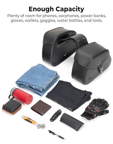 KEMIMOTO Motorcycle Saddlebags with Buckles, 16L Waterproof