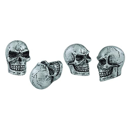 Skull Car Tire Rim Caps Skeleton Bike Wheel Air Valve Stem Covers for Most Vehicles Bicycles Motorcycles, Silver - color: Silver