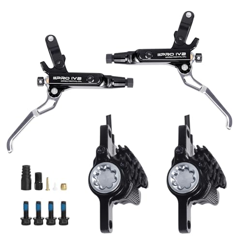 BUCKLOS IIIPRO IV2 2-Piston Aluminum Alloy MTB Hydraulic Disc Brake Set - color: Black