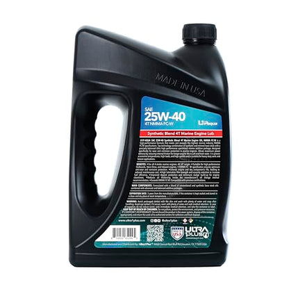 ULTRA 1PLUS U1P-Aqua SAE 25W-40 Synthetic Blend 4T Marine Engine Oil NMMA FC-W (Gallon) (Pack of 4) - size: 1 Gallon (4 Quarts) (Pack of 4)