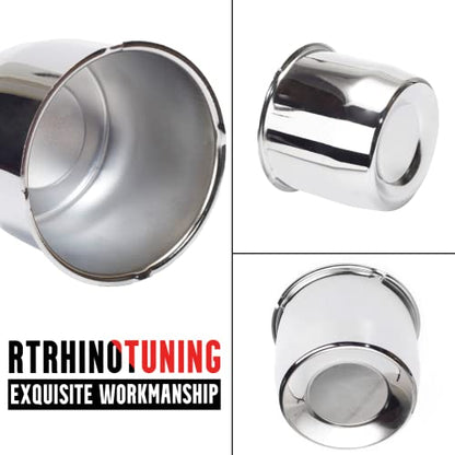 RTrhinotuning 4pcs 5.15in Push Through Wheel Center Caps Chrome Silver Truck Trailer Wheels Hub Caps 4.31in Height - color: Chrome, size: 5.15" Center Hole, 4.31" Height