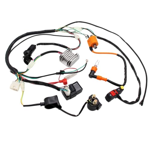 PRO BAT ATV Electric Wiring Harness Wire - color: White Spark Plug & Orange Performance Coil