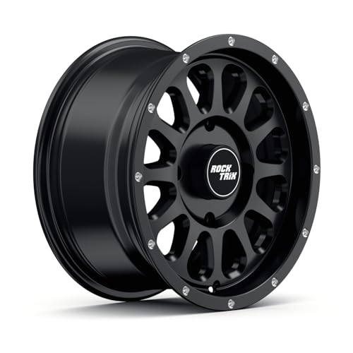 RockTrix RT111 14x7 ATV UTV Wheel 4x110 4+3 Offset, Matte Black, 1pc Single - size: 14x7 (4+3) 1pc