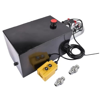 Steel Single Acting Hydraulic Pump 12V DC Hydraulic Power Unit 3.75 Gallon Dump Trailer Pump Dynast