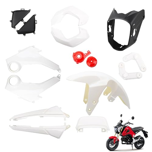 Mokuo Motorcycle Fairing Kits Compatible with Honda Grom MSX 125 2013-2016,White Color - style: White