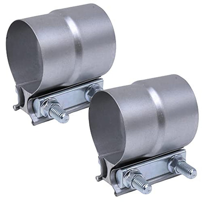 Exhaust Pipe Clamp 4.0 Inch Butt Joint Exhaust Clamp for 4" ID to 4" OD Pipe with Seal Band Clamp Sleeve 3 Inch Width Aluminized Steel Plate (2PCS) - color: 4.0 in - 2 Pcs