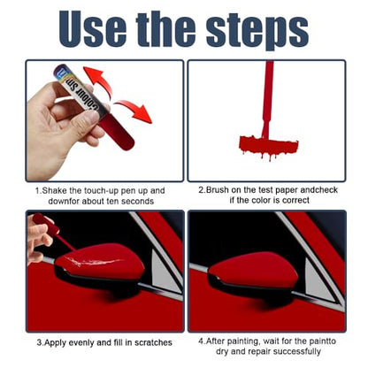 Touch Up Paint for Cars, Car Scratch Repair Pen, Quick & Easy Solution to Erase Car Scratch Paint Pen, Automotive Paint Scratch Remover for Cars Paint Scratch Repair (Red) - color: Red